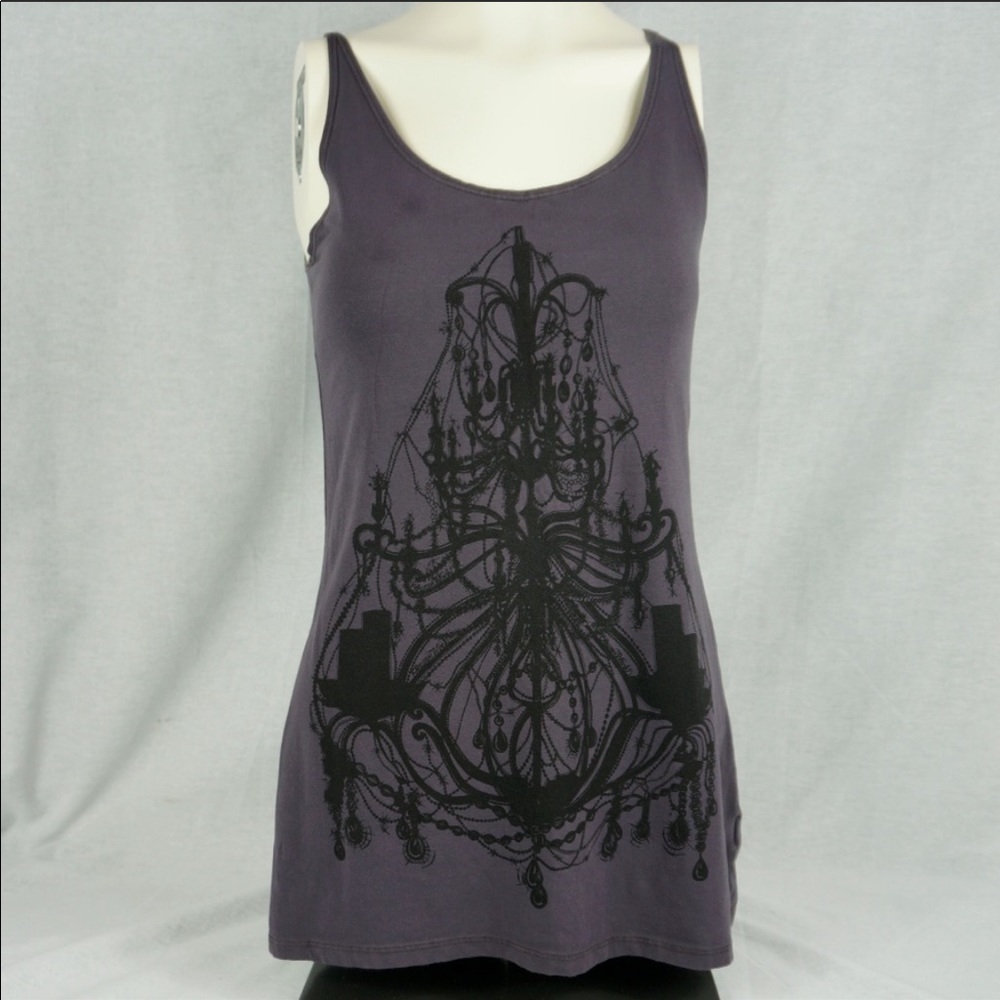 Lauren Moshi Purple Tank Top with Black Design